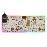 Coffee House Wireless Charging Mouse Pad for Mobile Phone Extra Large Gaming Mousepad with 13 Lighting Modes Mouse Mat for Gaming MacBook PC Laptop Desk Home Office